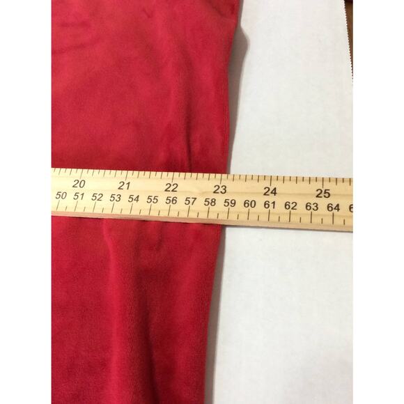 Woman Within Women's Velvet Velour Button Up Shirt Top Red Long Sleeves 14-16/M - Picture 6 of 13